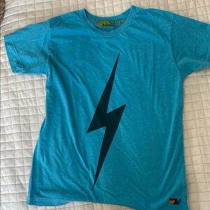 AVIATOR NATION KID'S BOLT TEE - NEON BLUE